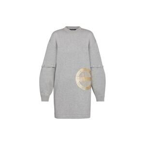 Louis Vuitton LV Grey Sweatshirt Dress Gold Foil Stamp XL $1450